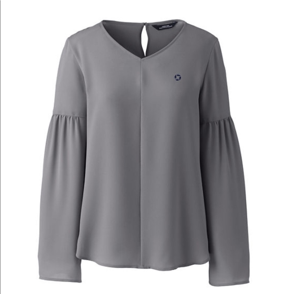 Women's's Regular V Neck Flare Sleeve Crepe Blouse